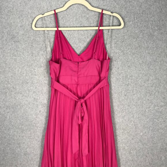 Jessica‎ Simpson Dress Womens Small Pink Pleated Flowy Twee Resort Belt Tie Bow - Picture 7 of 11